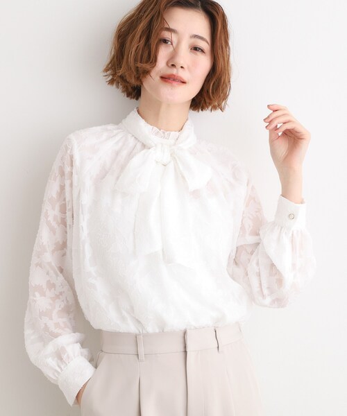 grove（グローブ）の「【マルチWAY】アソートボウタイブラウス【手洗いOK】（シャツ/ブラウス・レディース・オフホワイト/ネイビー系2/ホワイト系6・02/03/01/04/05）」の20枚目の写真