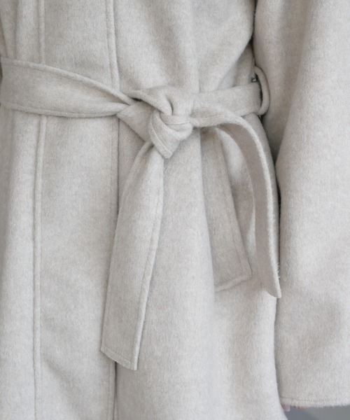 31 Sons de mode（トランテアン　ソン　ドゥ　モード）の「スタンドカラーショートコート（チェスターコート・レディース・グレー/アイボリー・ﾌﾘ-）」の16枚目の写真