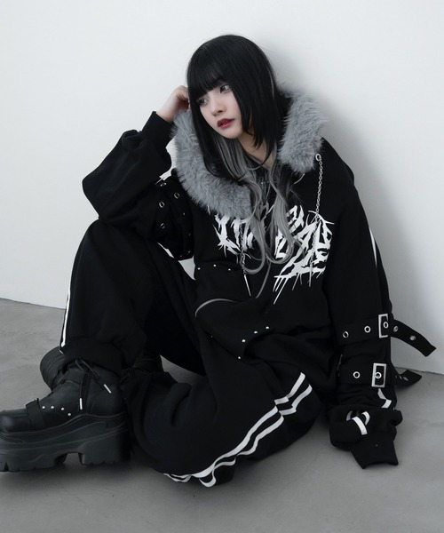 セール】ファーフードラインパーカー（パーカー）｜LAZYSLAY（レイジー