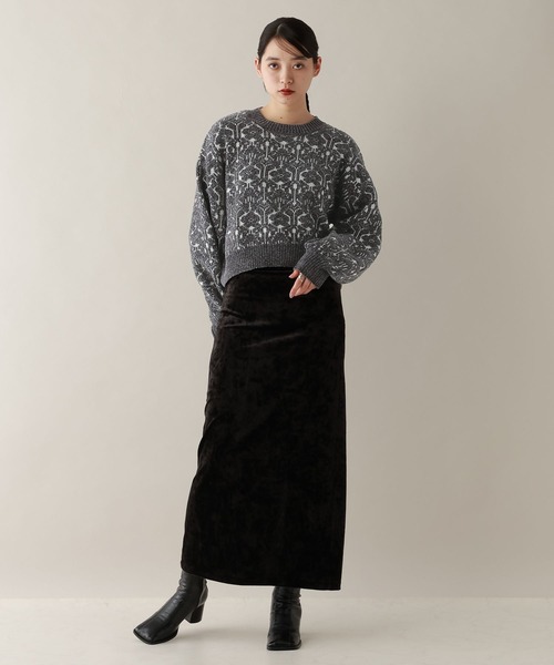 RAGEBLUE（レイジブルー）の「モールジャガードショートニット（ニット/セーター・レディース・ブラック/ライトブルー/ライトピンク/ホワイト・FREE）」の10枚目の写真