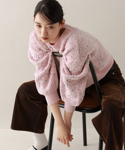 RAGEBLUE（レイジブルー）の「モールジャガードショートニット（ニット/セーター・レディース・ブラック/ライトブルー/ライトピンク/ホワイト・FREE）」の17枚目の写真