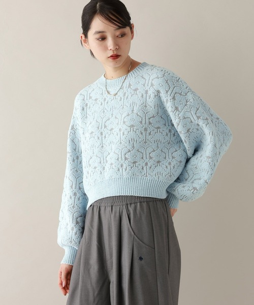 RAGEBLUE（レイジブルー）の「モールジャガードショートニット（ニット/セーター・レディース・ブラック/ライトブルー/ライトピンク/ホワイト・FREE）」の22枚目の写真