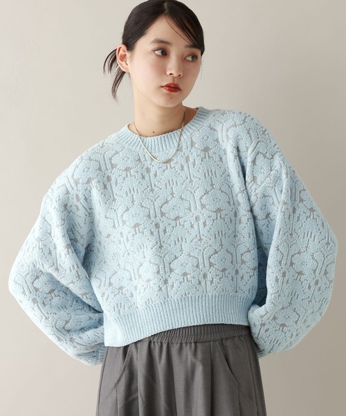 セール】モールジャガードショートニット（ニット/セーター