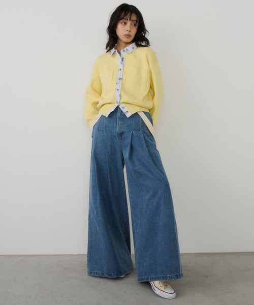 Unitage（ユニテージ）の「シャツレイヤードカーディガン（カーディガン/ボレロ・レディース・ネイビー/グレー/イエロー/ピンク・FREE）」の20枚目の写真