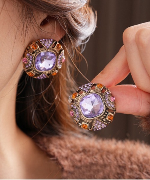 Port(ポート)の「【 Port / ポート 】 デザイン ビジュー ピアス #(ピアス(両耳用)・レディース・イエロー/パープル/ピンク/ホワイト/イエロー系その他・FREE)」の1枚目の写真