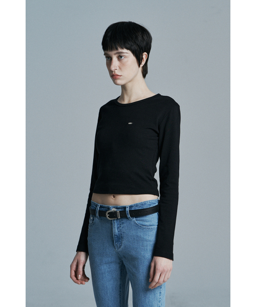 SYNERJYN(シナジン)の「ROUND CROP LONG SLEEVE BLACK(Tシャツ/カットソー・レディース・その他・ONE SIZE)」の2枚目の写真