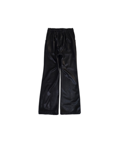 320SHOWROOM（320ショールーム）の「Faux Leather Side Slit Button Elastic Fleece-Lined Bootcut Pants Black（その他パンツ・レディース・ブラック・SMALL/MEDIUM）」の5枚目の写真