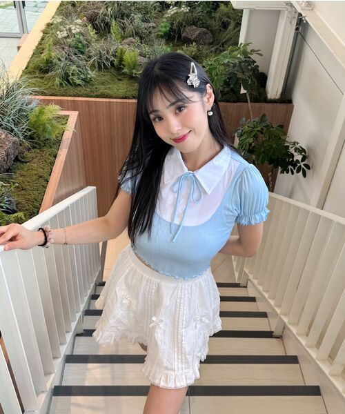LULUCHOU(ルルシュ)の「Lovely puff sleeve shirt - SKY BLUE(Tシャツ/カットソー・レディース・スカイブルー・FREE)」の8枚目の写真