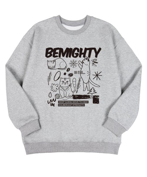 BEMIGHTY（ビーマイティー）の「ドローイングキャットオーバーサイズ特別裏毛スウェットシャツ[ブラック]（スウェット・メンズ・その他・MEDIUM/LARGE/X-LARGE/XX-LARGE）」の3枚目の写真