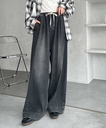 GeeRA（ジーラ）の「美脚見えイージーワイドデニムパンツ（デニムパンツ）」