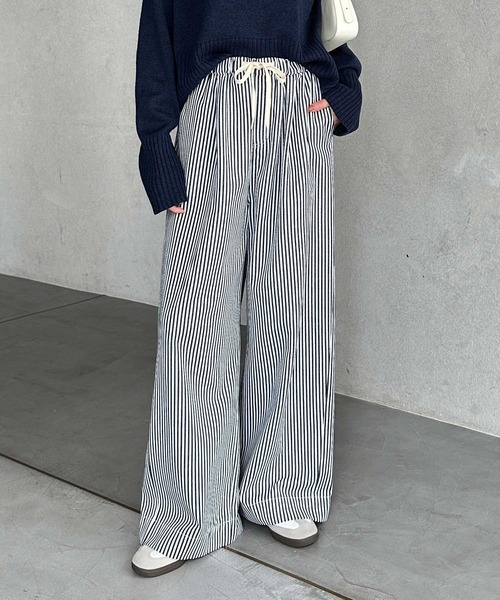 GeeRA（ジーラ）の「美脚見えイージーワイドデニムパンツ（デニムパンツ・レディース・ストライプ/ブラック/サックスブルー・XX-LARGE/X-LARGE/LARGE/MEDIUM/SMALL）」の20枚目の写真