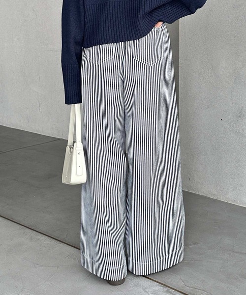 GeeRA（ジーラ）の「美脚見えイージーワイドデニムパンツ（デニムパンツ・レディース・ストライプ/ブラック/サックスブルー・XX-LARGE/X-LARGE/LARGE/MEDIUM/SMALL）」の21枚目の写真