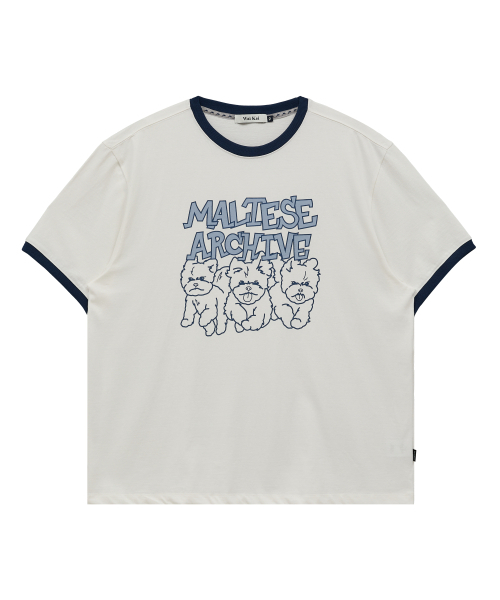 WaiKei（ワイケイ）の「マルチーズアーカイブライングラフィックリンガー半袖Tシャツアイボリー（Tシャツ/カットソー・レディース・その他・2/1/0）」の7枚目の写真