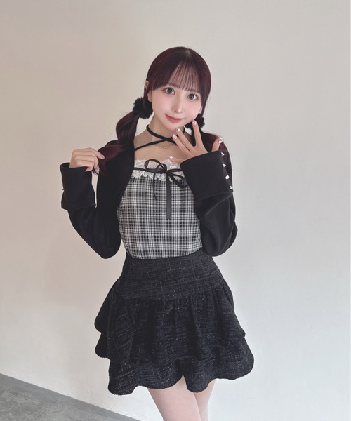 one way（ワンウェイ）の「レースボレロ風トップス（Tシャツ/カットソー・レディース・ベージュ系その他/グレー系その他/ブラウン系その他/ブラック系その他・FREE）」の2枚目の写真