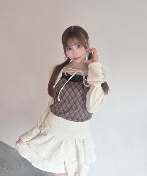 one way（ワンウェイ）の「レースボレロ風トップス（Tシャツ/カットソー・レディース・ベージュ系その他/グレー系その他/ブラウン系その他/ブラック系その他・FREE）」の12枚目の写真