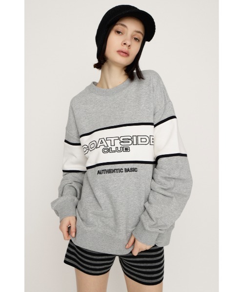 SLY(スライ)の「BLOCKING LINE LOGO SW TOPS ブロッキングライン ロゴ スウェット トップス 冬服 春服 トレーナー(スウェット・レディース・ネイビー/グリーン/杢グレー・FREE)」の13枚目の写真