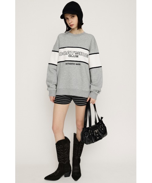 SLY(スライ)の「BLOCKING LINE LOGO SW TOPS ブロッキングライン ロゴ スウェット トップス 冬服 春服 トレーナー(スウェット・レディース・ネイビー/グリーン/杢グレー・FREE)」の14枚目の写真