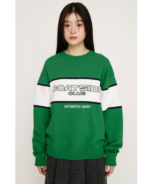 SLY(スライ)の「BLOCKING LINE LOGO SW TOPS ブロッキングライン ロゴ スウェット トップス 冬服 春服 トレーナー(スウェット・レディース・ネイビー/グリーン/杢グレー・FREE)」の19枚目の写真