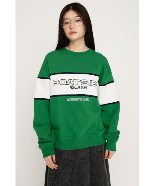 SLY(スライ)の「BLOCKING LINE LOGO SW TOPS ブロッキングライン ロゴ スウェット トップス 冬服 春服 トレーナー(スウェット・レディース・ネイビー/グリーン/杢グレー・FREE)」の20枚目の写真