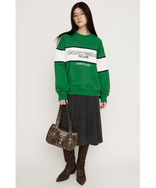 SLY(スライ)の「BLOCKING LINE LOGO SW TOPS ブロッキングライン ロゴ スウェット トップス 冬服 春服 トレーナー(スウェット・レディース・ネイビー/グリーン/杢グレー・FREE)」の21枚目の写真