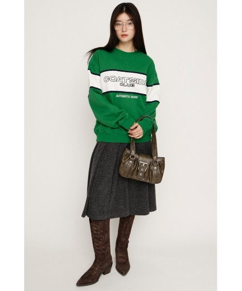 SLY(スライ)の「BLOCKING LINE LOGO SW TOPS ブロッキングライン ロゴ スウェット トップス 冬服 春服 トレーナー(スウェット・レディース・ネイビー/グリーン/杢グレー・FREE)」の22枚目の写真