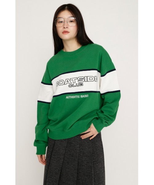 セール】BLOCKING LINE LOGO SW TOPS ブロッキングライン ロゴ