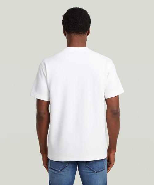 G-STAR(ジースター)の「True Regular Structured T-Shirt/レギュラーシルエットサーマルワッフルTシャツ(Tシャツ/カットソー・メンズ・ダークブラック/ホワイト・X-LARGE/X-SMALL/LARGE/MEDIUM/SMALL)」の3枚目の写真