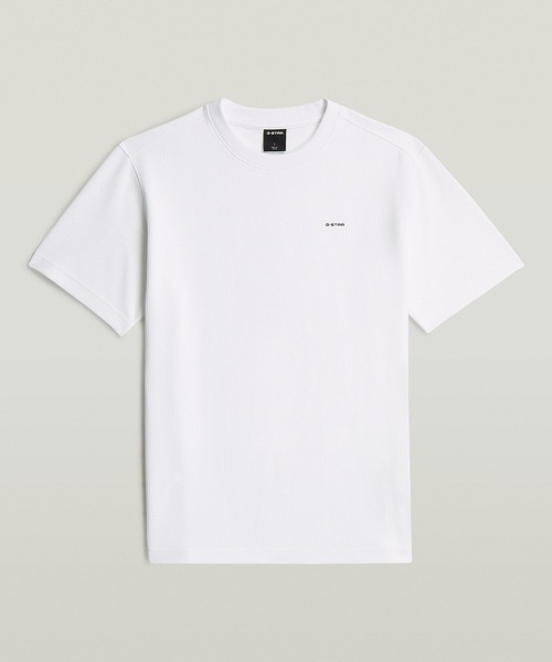 G-STAR(ジースター)の「True Regular Structured T-Shirt/レギュラーシルエットサーマルワッフルTシャツ(Tシャツ/カットソー・メンズ・ダークブラック/ホワイト・X-LARGE/X-SMALL/LARGE/MEDIUM/SMALL)」の7枚目の写真