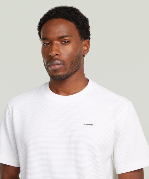 G-STAR(ジースター)の「True Regular Structured T-Shirt/レギュラーシルエットサーマルワッフルTシャツ(Tシャツ/カットソー・メンズ・ダークブラック/ホワイト・X-LARGE/X-SMALL/LARGE/MEDIUM/SMALL)」の6枚目の写真