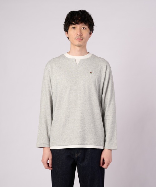 Arnold Palmer(アーノルドパーマー)の「メランジスムース フェイクレイヤード キーネックプルオーバー(Tシャツ/カットソー・メンズ・ライトグレー/ライム・LL/L/M)」の19枚目の写真