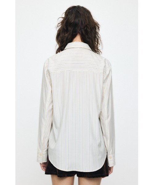 MOUSSY（マウジー）の「【26年SS新作】BOW DETAIL STRIPE シャツ（シャツ/ブラウス・レディース・ライトイエロー/ブルー・FREE）」の10枚目の写真