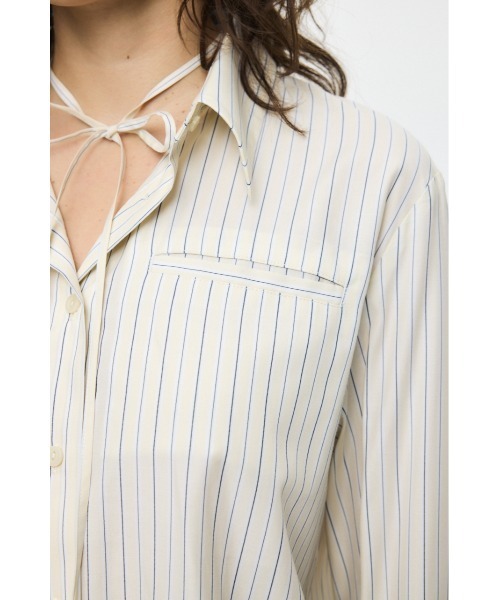 MOUSSY（マウジー）の「【26年SS新作】BOW DETAIL STRIPE シャツ（シャツ/ブラウス・レディース・ライトイエロー/ブルー・FREE）」の12枚目の写真