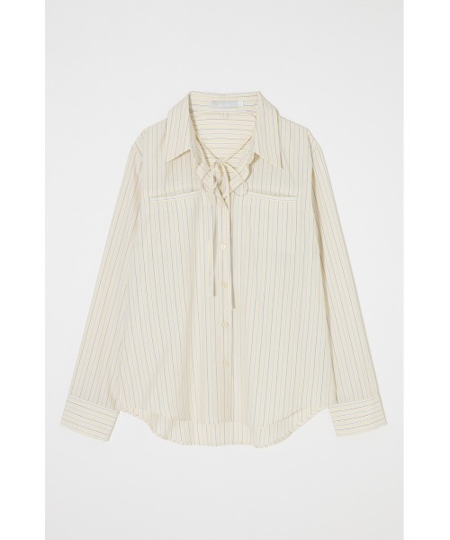 MOUSSY（マウジー）の「【26年SS新作】BOW DETAIL STRIPE シャツ（シャツ/ブラウス・レディース・ライトイエロー/ブルー・FREE）」の19枚目の写真