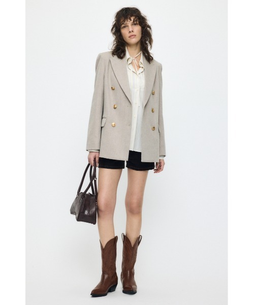 MOUSSY（マウジー）の「【26年SS新作】BOW DETAIL STRIPE シャツ（シャツ/ブラウス・レディース・ライトイエロー/ブルー・FREE）」の21枚目の写真