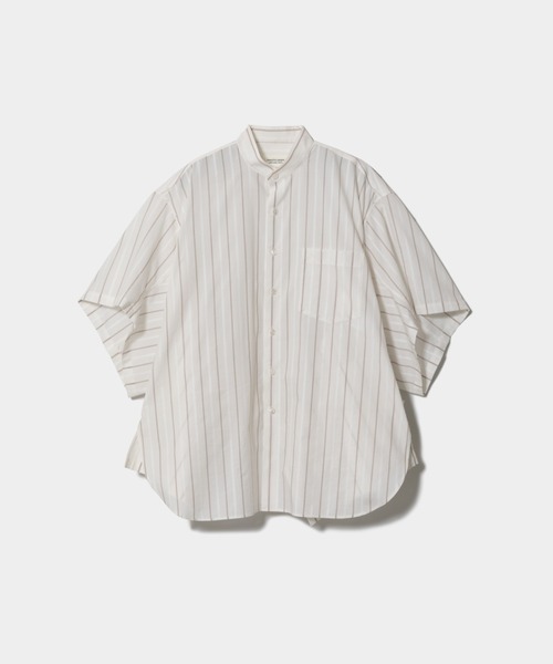beautiful people（ビューティフルピープル）の「double-end cotton silk JQ stripe shirt（シャツ/ブラウス・レディース・オフホワイト・36/38）」の2枚目の写真