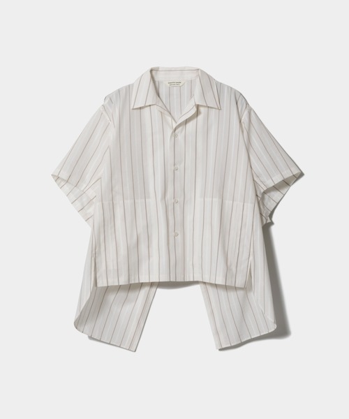 beautiful people（ビューティフルピープル）の「double-end cotton silk JQ stripe shirt（シャツ/ブラウス・レディース・オフホワイト・36/38）」の4枚目の写真