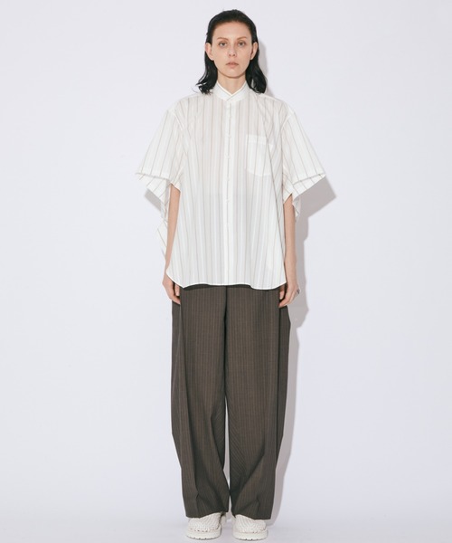beautiful people（ビューティフルピープル）の「double-end cotton silk JQ stripe shirt（シャツ/ブラウス・レディース・オフホワイト・36/38）」の7枚目の写真