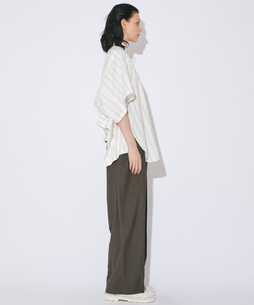 beautiful people（ビューティフルピープル）の「double-end cotton silk JQ stripe shirt（シャツ/ブラウス・レディース・オフホワイト・36/38）」の8枚目の写真