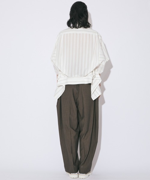 beautiful people（ビューティフルピープル）の「double-end cotton silk JQ stripe shirt（シャツ/ブラウス・レディース・オフホワイト・36/38）」の9枚目の写真