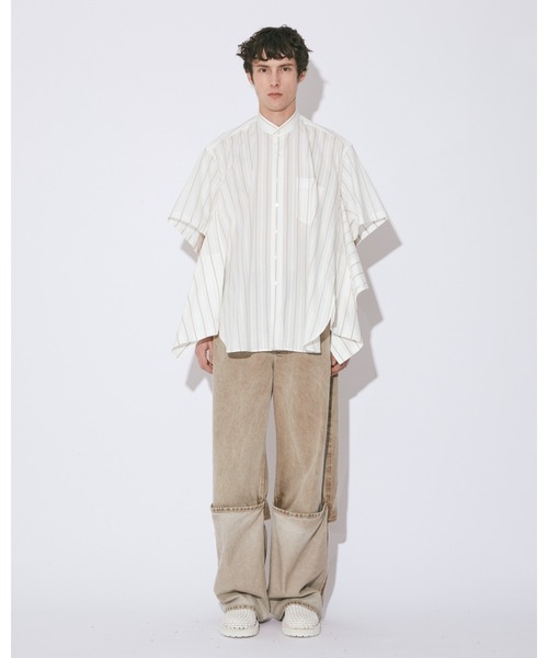 beautiful people（ビューティフルピープル）の「double-end cotton silk JQ stripe shirt（シャツ/ブラウス・レディース・オフホワイト・36/38）」の10枚目の写真