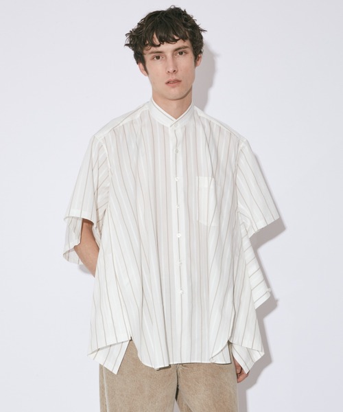 beautiful people（ビューティフルピープル）の「double-end cotton silk JQ stripe shirt（シャツ/ブラウス・レディース・オフホワイト・36/38）」の13枚目の写真