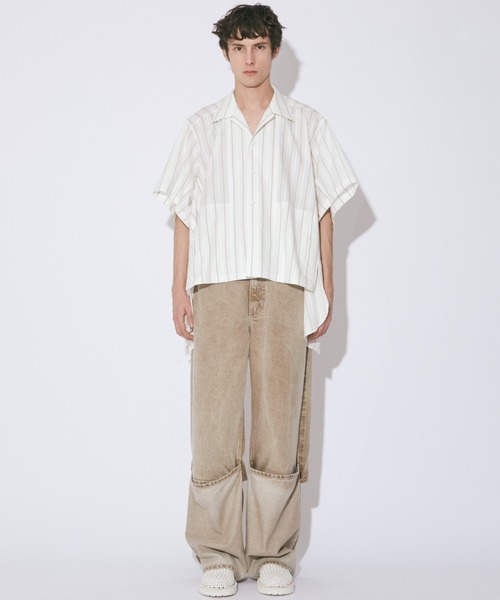 beautiful people（ビューティフルピープル）の「double-end cotton silk JQ stripe shirt（シャツ/ブラウス・レディース・オフホワイト・36/38）」の14枚目の写真