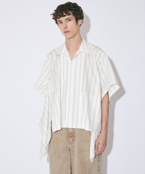 beautiful people（ビューティフルピープル）の「double-end cotton silk JQ stripe shirt（シャツ/ブラウス・レディース・オフホワイト・36/38）」の17枚目の写真