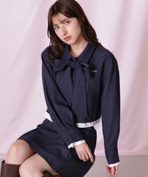 ヘムレイヤードクロップドシャツ