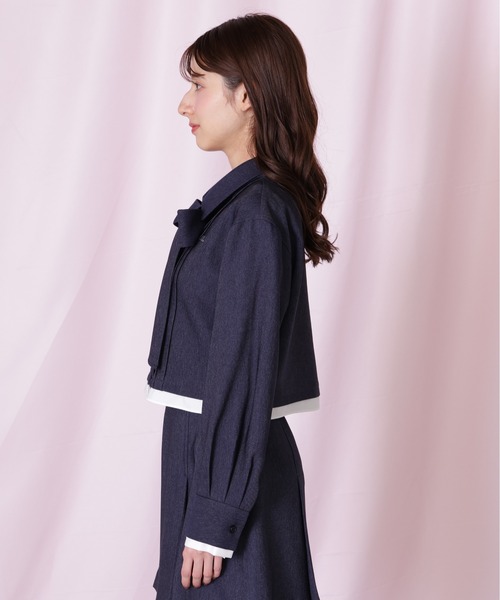 JILL by JILL STUART（ジルバイジルスチュアート）の「ヘムレイヤードクロップドシャツ（シャツ/ブラウス・レディース・ブルー系その他/ネイビー/ピンク・FREE）」の15枚目の写真