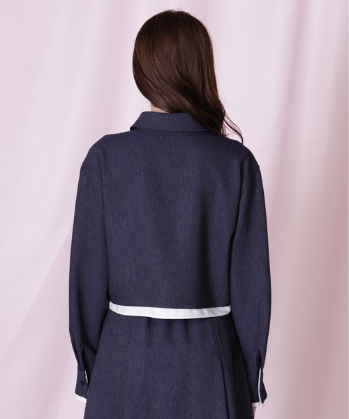 JILL by JILL STUART（ジルバイジルスチュアート）の「ヘムレイヤードクロップドシャツ（シャツ/ブラウス・レディース・ブルー系その他/ネイビー/ピンク・FREE）」の16枚目の写真