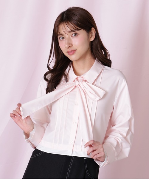 JILL by JILL STUART（ジルバイジルスチュアート）の「ヘムレイヤードクロップドシャツ（シャツ/ブラウス・レディース・ブルー系その他/ネイビー/ピンク・FREE）」の17枚目の写真