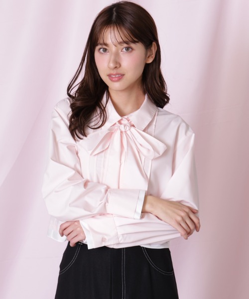 JILL by JILL STUART（ジルバイジルスチュアート）の「ヘムレイヤードクロップドシャツ（シャツ/ブラウス・レディース・ブルー系その他/ネイビー/ピンク・FREE）」の18枚目の写真