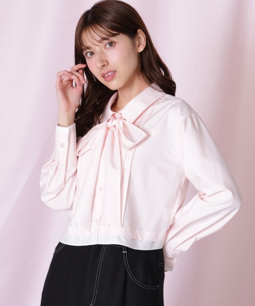 JILL by JILL STUART（ジルバイジルスチュアート）の「ヘムレイヤードクロップドシャツ（シャツ/ブラウス・レディース・ブルー系その他/ネイビー/ピンク・FREE）」の19枚目の写真