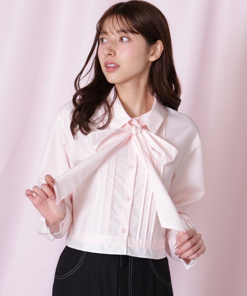 JILL by JILL STUART（ジルバイジルスチュアート）の「ヘムレイヤードクロップドシャツ（シャツ/ブラウス・レディース・ブルー系その他/ネイビー/ピンク・FREE）」の20枚目の写真